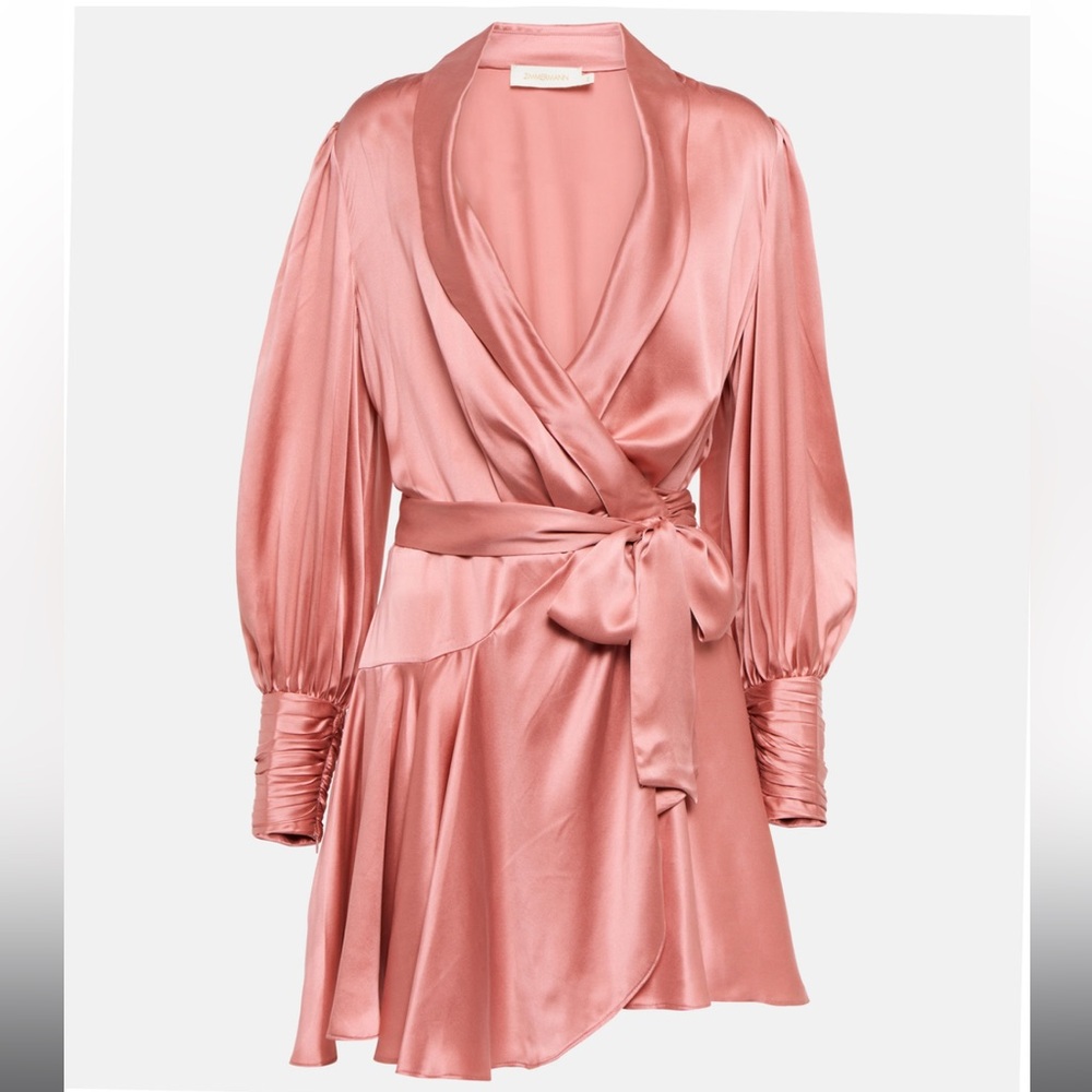 Zimmermann silk wrap dress size 2 (US 6) pink worn once
